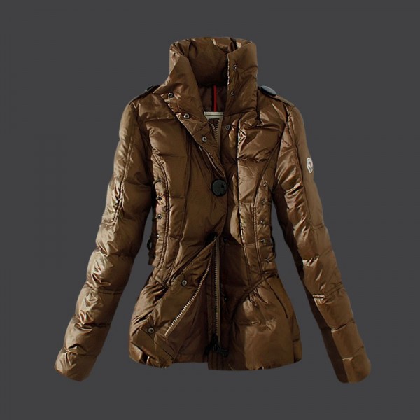 Moncler Donna Giù cappotto stand Collare caffè uscita M1041